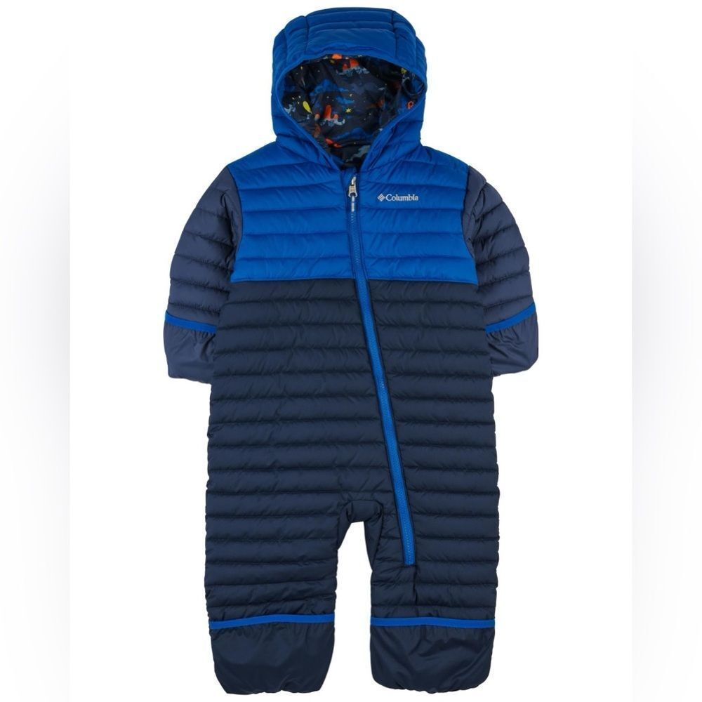 Columbia- Powder Lite Infant Snowsuit- Reversible Bunting-Blue/Navy - 3-6Months